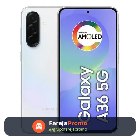 Smartphone Samsung Galaxy A36 5g 128gb 6gb Ram Câmera Tripla De Até 50mp Selfie De 12mp Ip67 Super Amoled 6.7'' Nfc Recursos Ai Android E Segurança Snapdragon - Branco