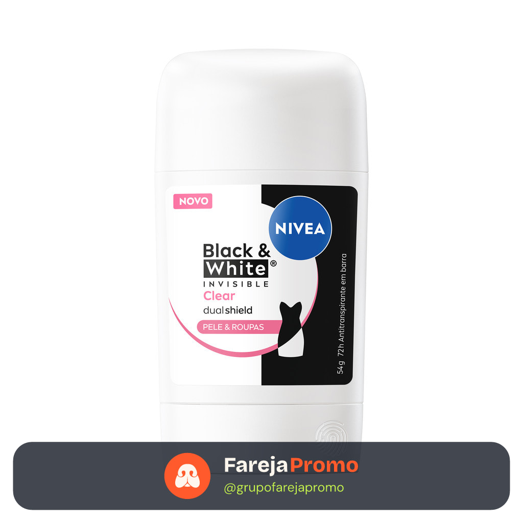 NIVEA Desodorante Stick Antitranspirante Black & White Invisible Clear 54g