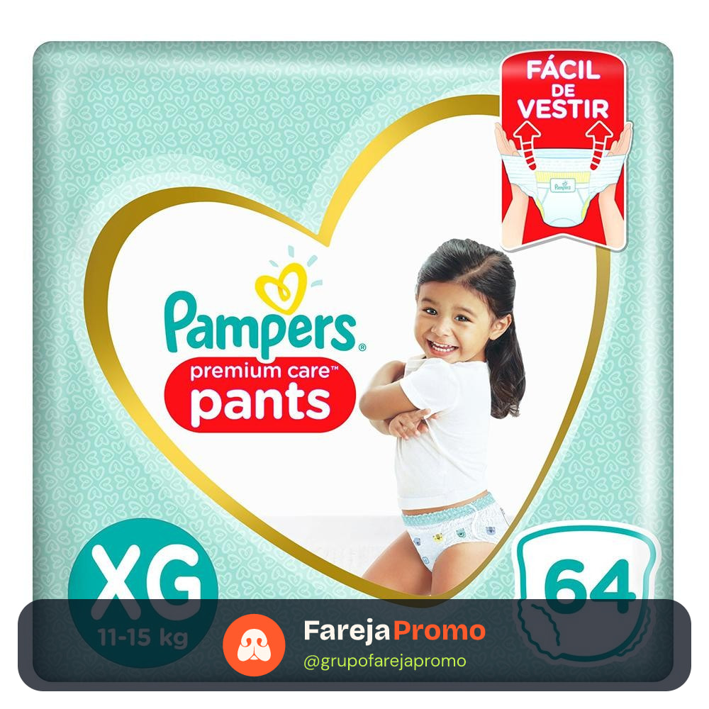 Fralda Pampers Pants Premium Care XG 64 un