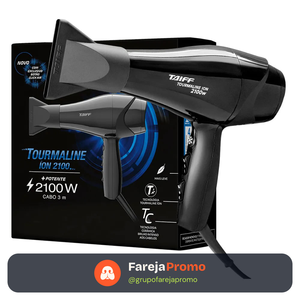 Secador Taiff Tourmaline Ion Cerâmica 127V 2100W