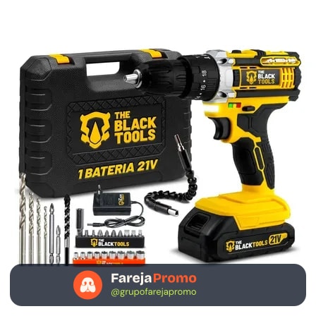 Parafusadeira E Furadeira Impacto The Black Tools Tb-21pw 3/8 Cor Amarelo Frequência 50/60 Hz 127/220v 60hz
