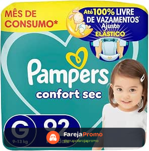 Fralda Pampers Confort Sec Tamanho G, 92 Unidades