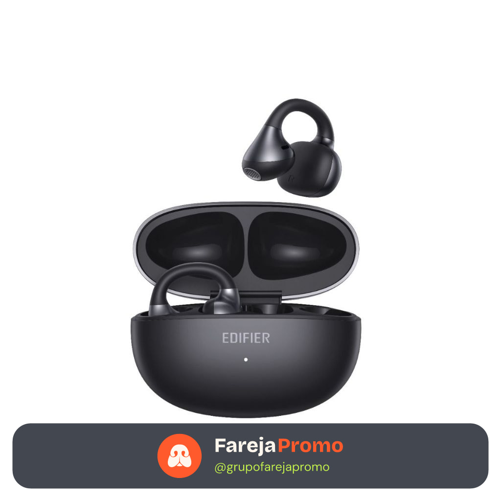 Edifier Fone de ouvido Open-Ear Bluetooth V6.1 Comfo Bass
