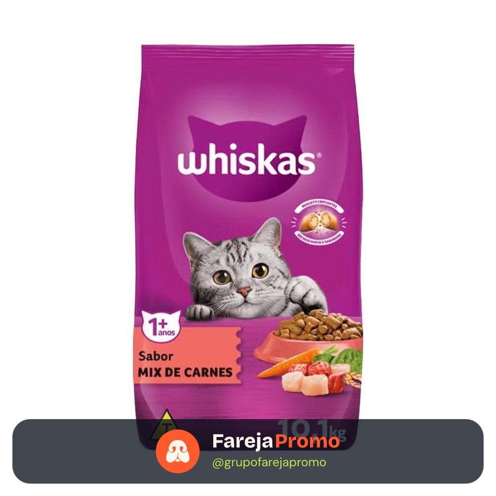 Ração Whiskas Adulto Mix De Carnes 10,1kg