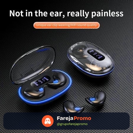 X55 Fones De Ouvido TWS Sleep Sem Fio Bluetooth Display Led HIFI Som Estéreo Fone