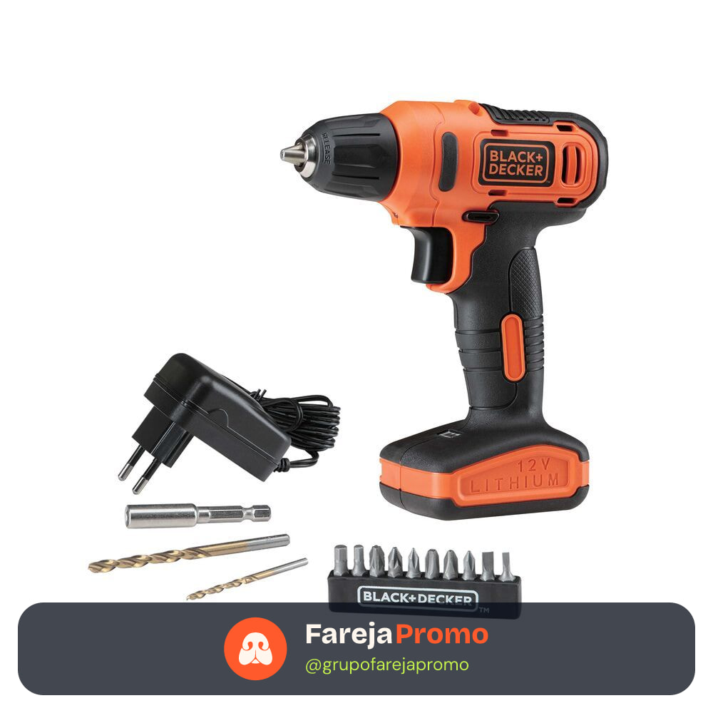 Parafusadeira e Furadeira BLACK+DECKER LD12S 10mm Com 13 Acessórios Bivolt