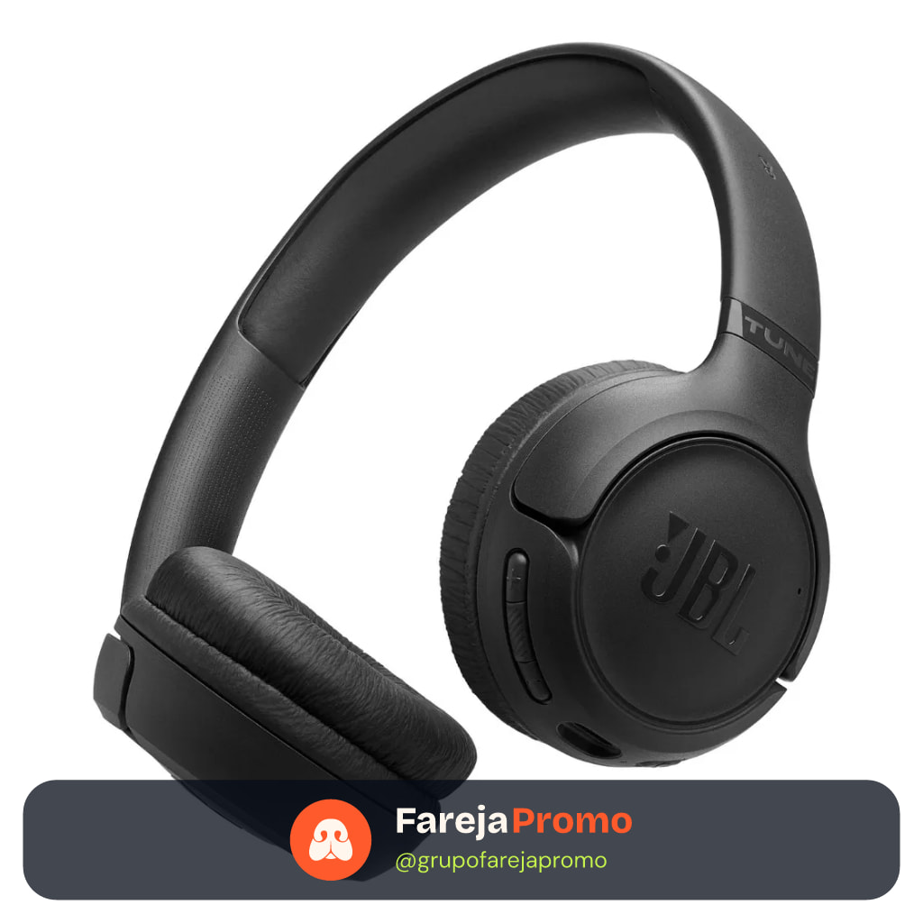 Fone De Ouvido Bluetooth JBL Tune 530BT Sem Fio On-Ear Preto 76h Bateria JBL