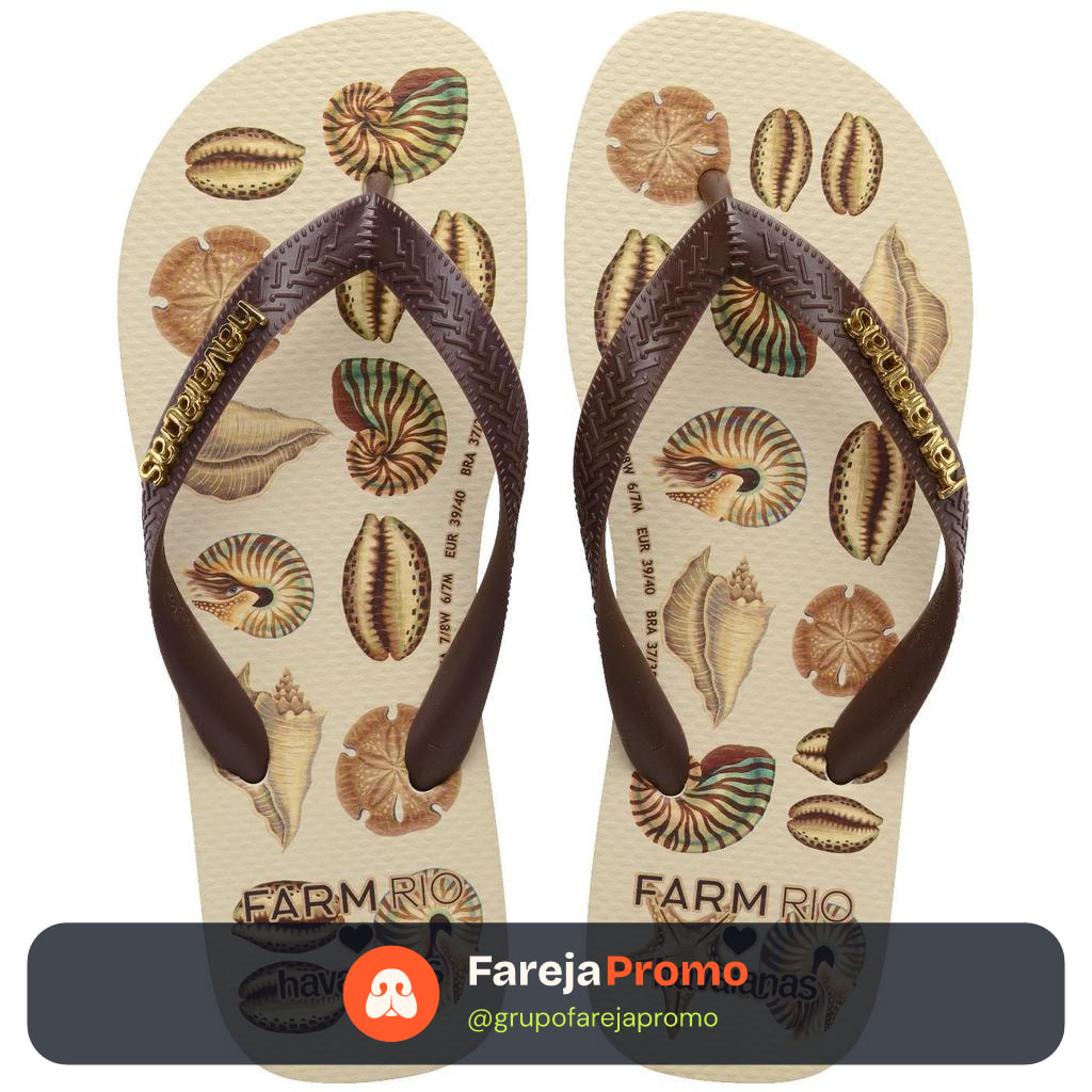 Chinelo Havaianas Farm Conchas