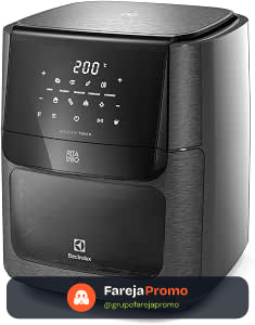 Electrolux Air Fryer Forno 5 x 1 12L 1700W Digital Espeto Giratório 2 Bandejas Antiaderentes 10 funções 7 Receitas aviso sonoro Fritadeira Elétrica sem Óleo Forno Bancada EAF90 Grafite 220V
