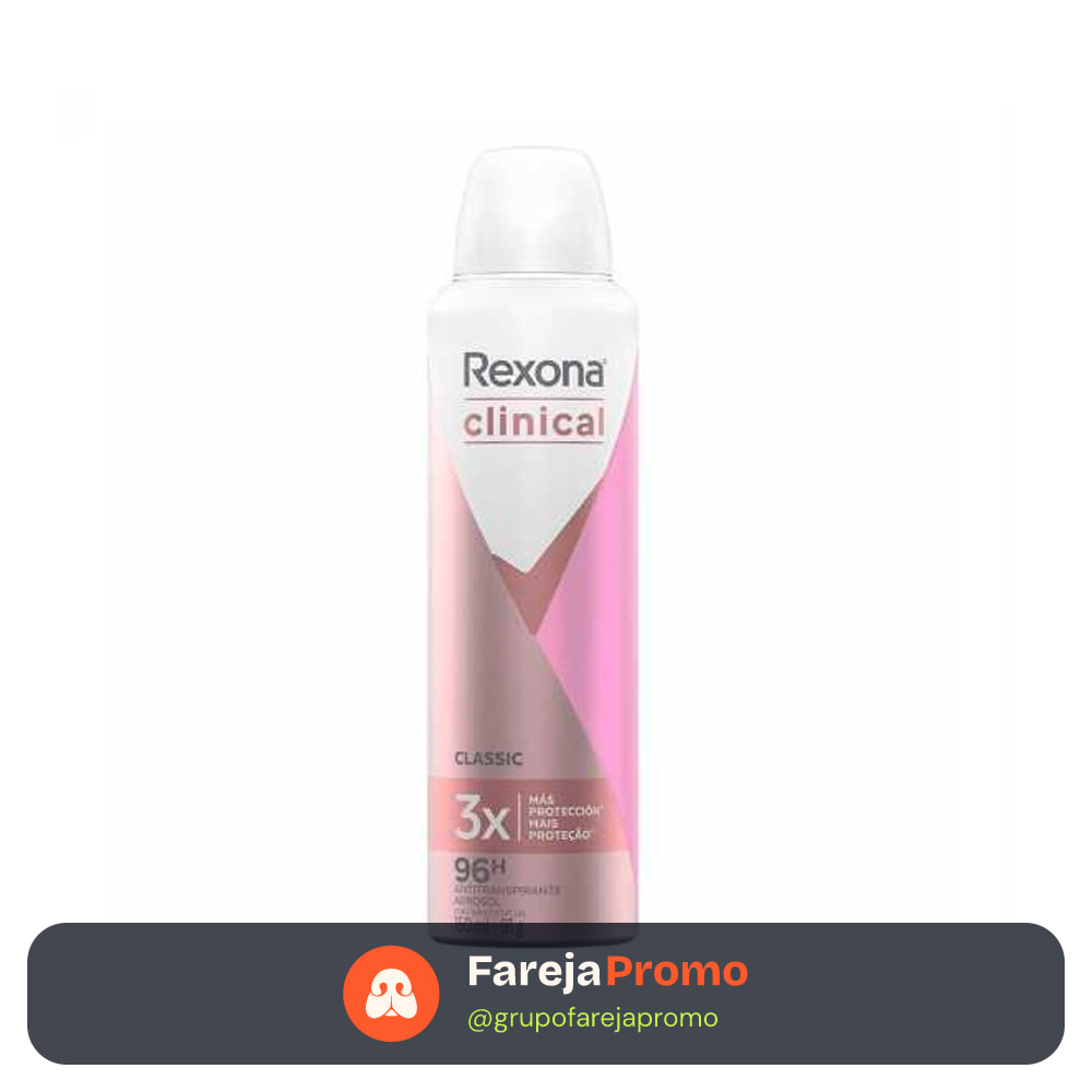 Desodorante Aerossol Rexona Feminino Clinical Clean 150ml