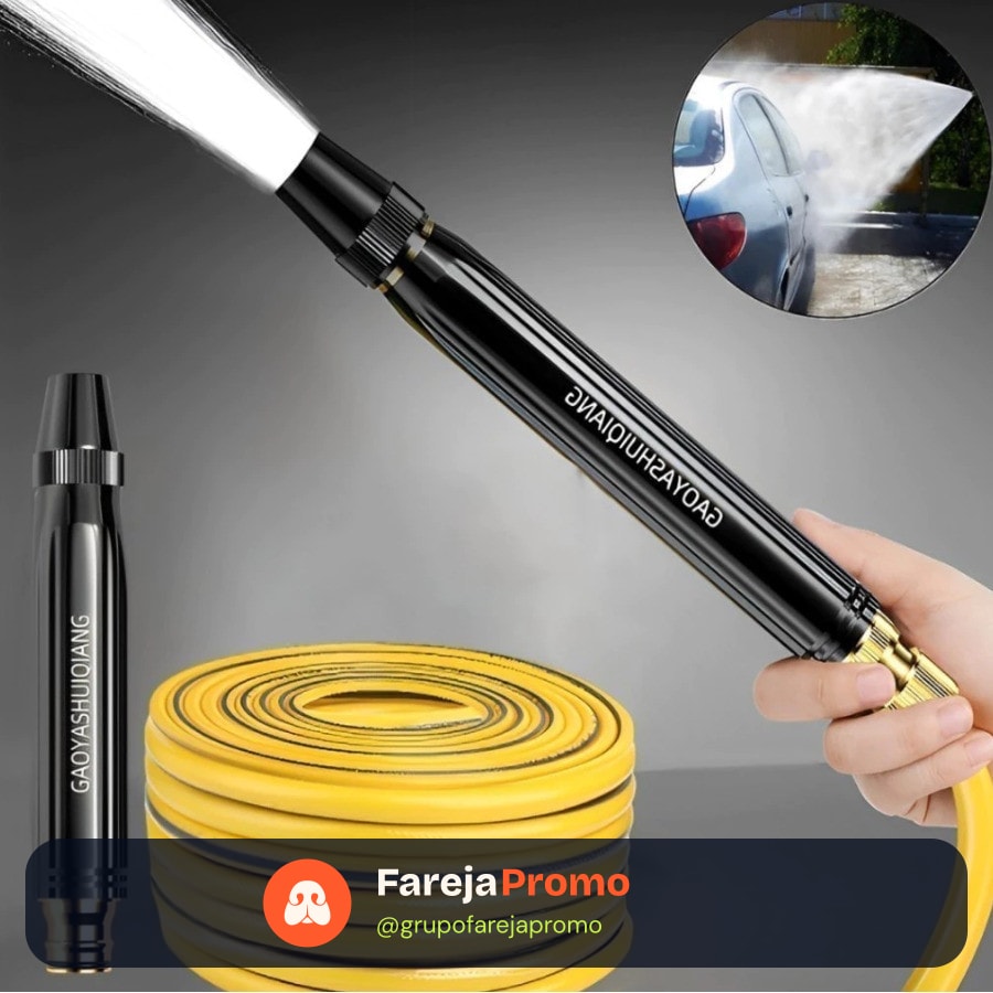 Kit 3 em1 Bico Esguicho De Alta Pressão Para Torneira Mangueira Lavagem De Carros Moto Rega Jardim