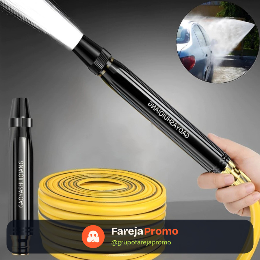 Kit 3 em1 Bico Esguicho De Alta Pressão Para Torneira Mangueira Lavagem De Carros Moto Rega Jardim