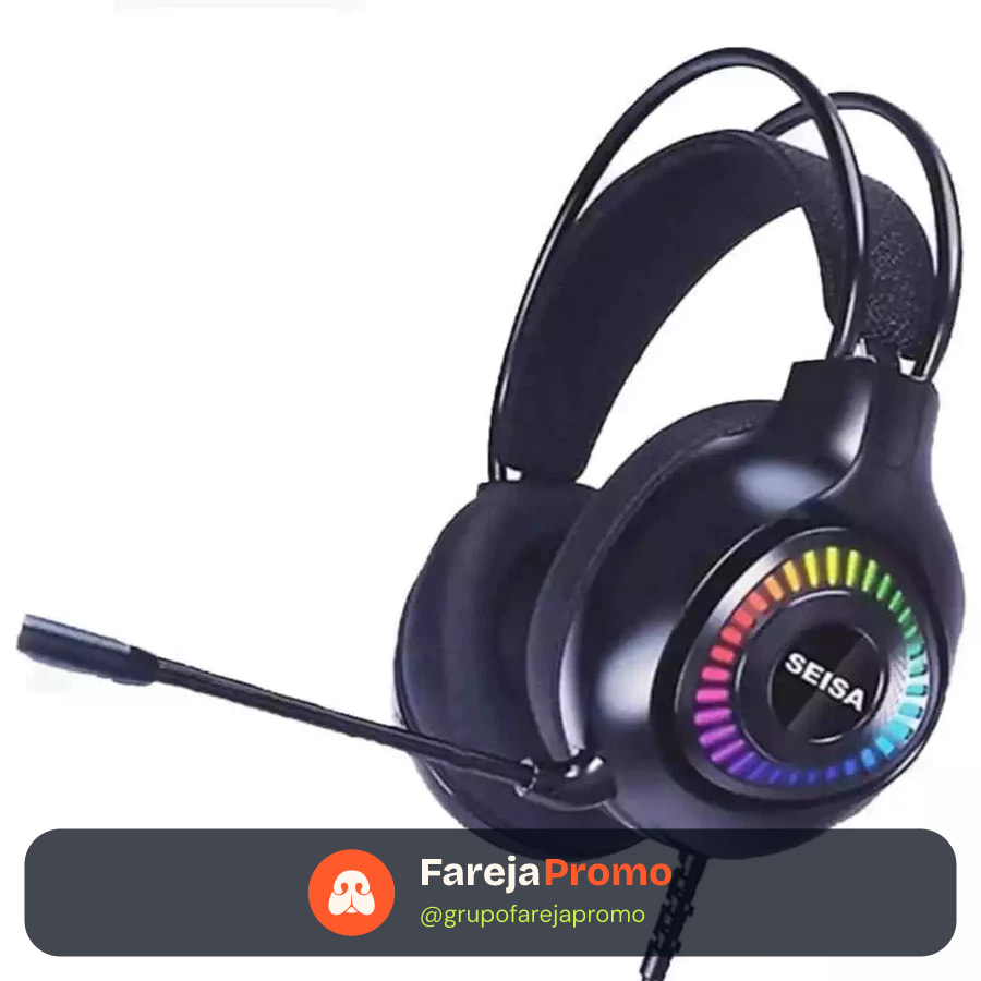 Fones de ouvido Headset Gamer com fio com microfone USB e P2 para PC computador headset videogames