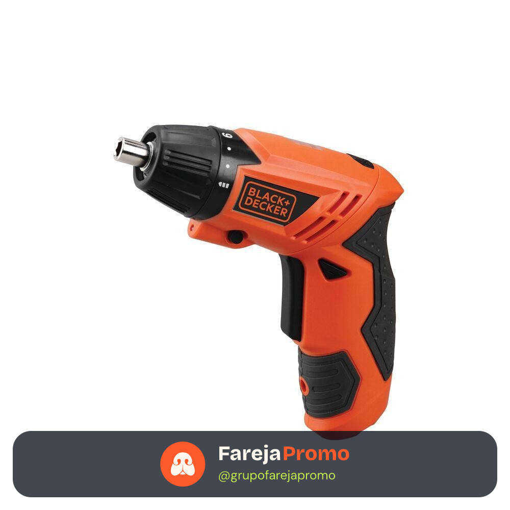 Parafusadeira BLACK+DECKER KC4815B 6,35mm Com Carregador e 16 Acessórios 110V