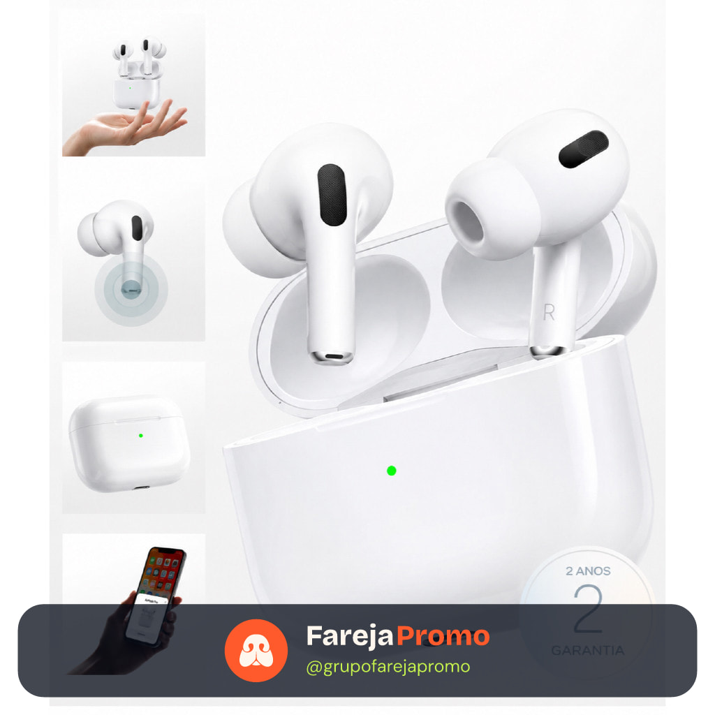 Fone de Ouvido Bluetooth Sem Fio TWS PRO 3 Com Microfone e Touch Para Celular Android e iOS