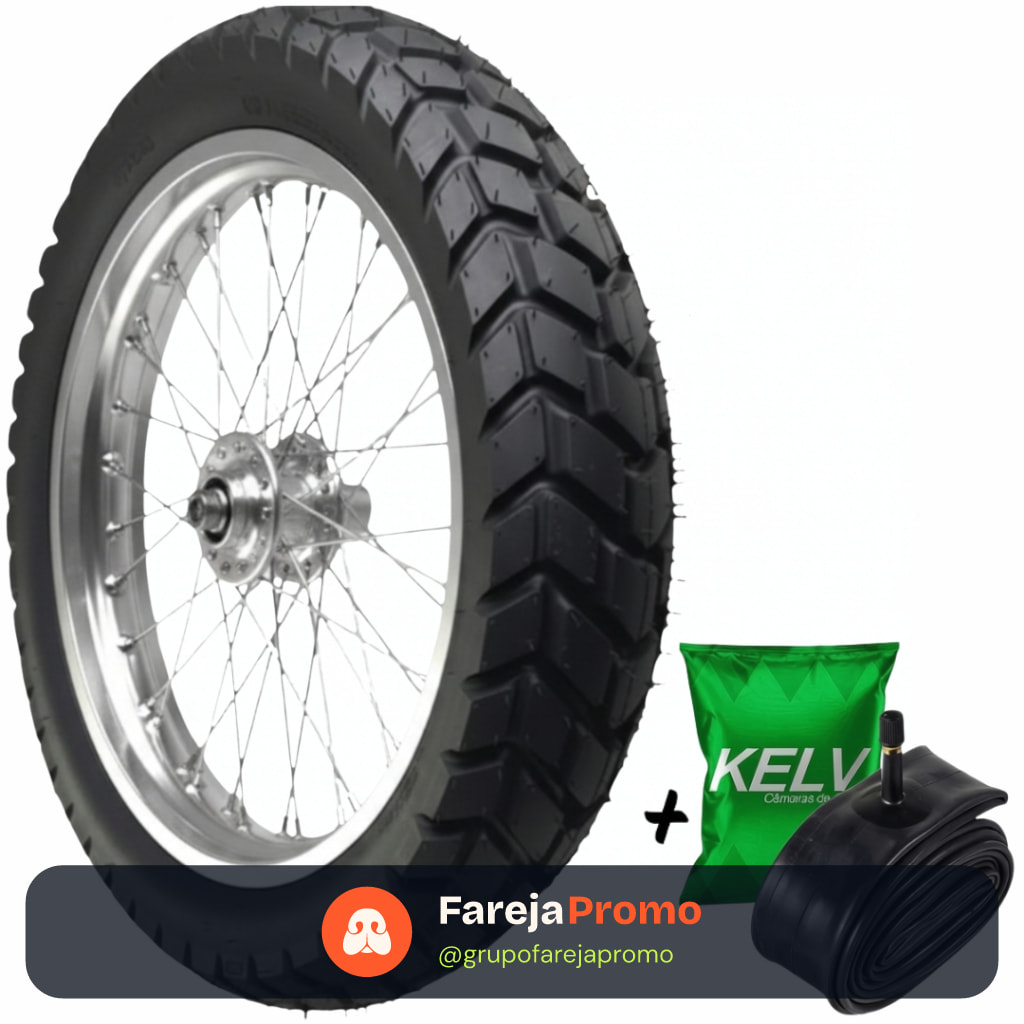 Pneu Pirelli 110/90-17 CROSSER SHI175 NK150 XY150GY XRE190 Bros 150 Bros 160 60p uso com camara Mt60 Pirelli + Camara