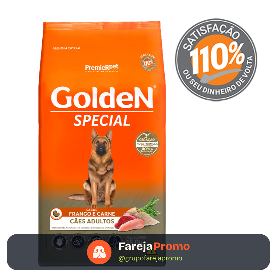 Ração Golden Special Cães Adultos Frango e Carne 15 kg
