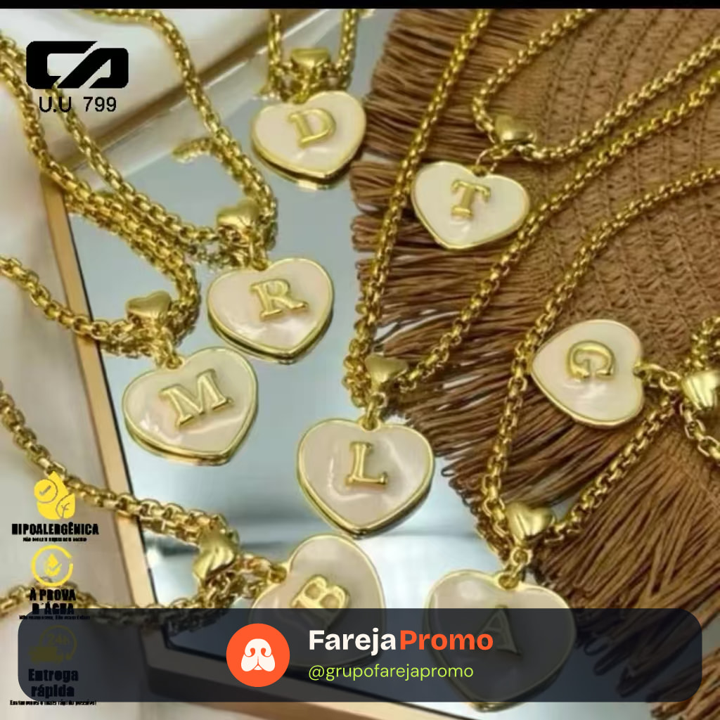 Brilhe com Estilo: Colar Feminino Banhado a Ouro 18k e Pingente AZ Personalizado
