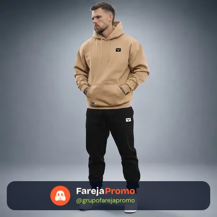 Conjunto De Moletom Polo Calça + Blusa De Frio Kit Masculino