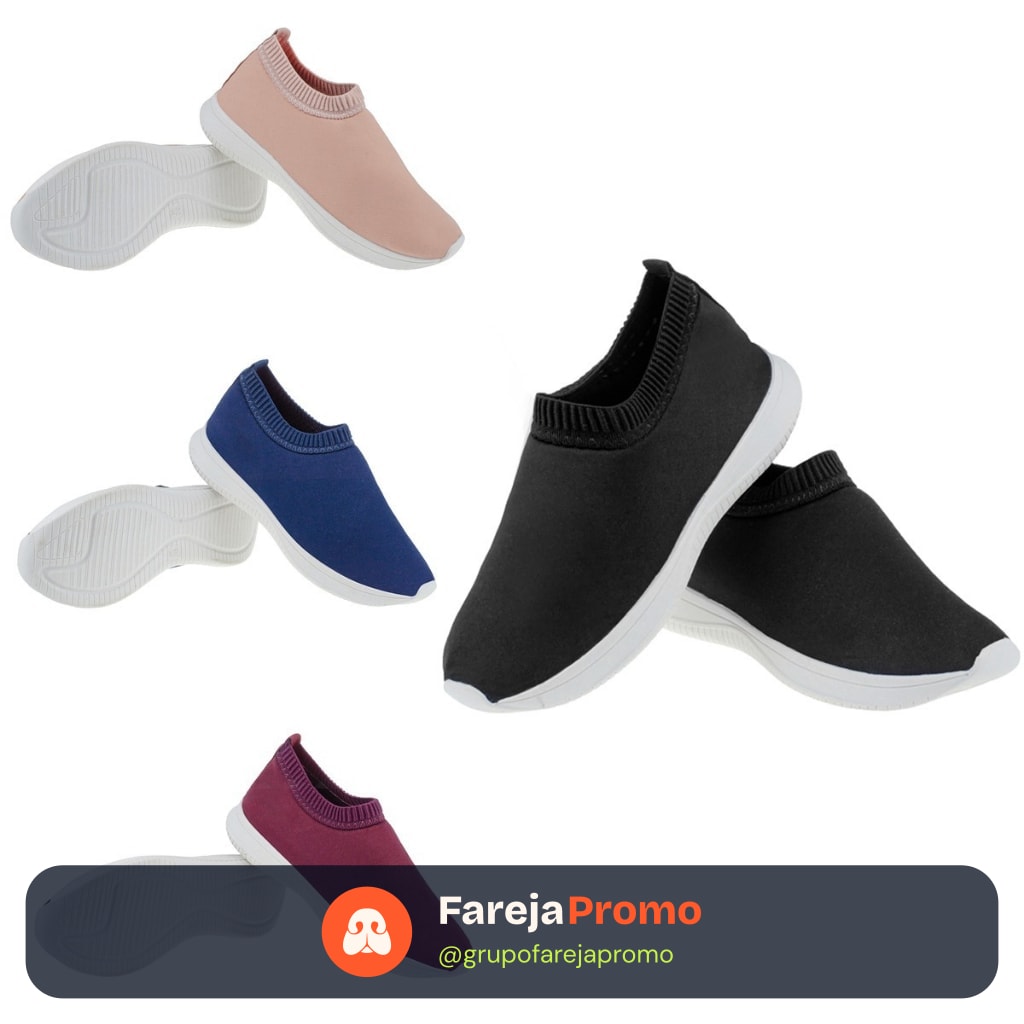Tenis liso EC moda conforto tenis meia calce facil