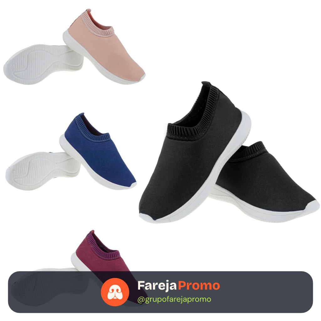 Tenis liso EC moda conforto tenis meia calce facil