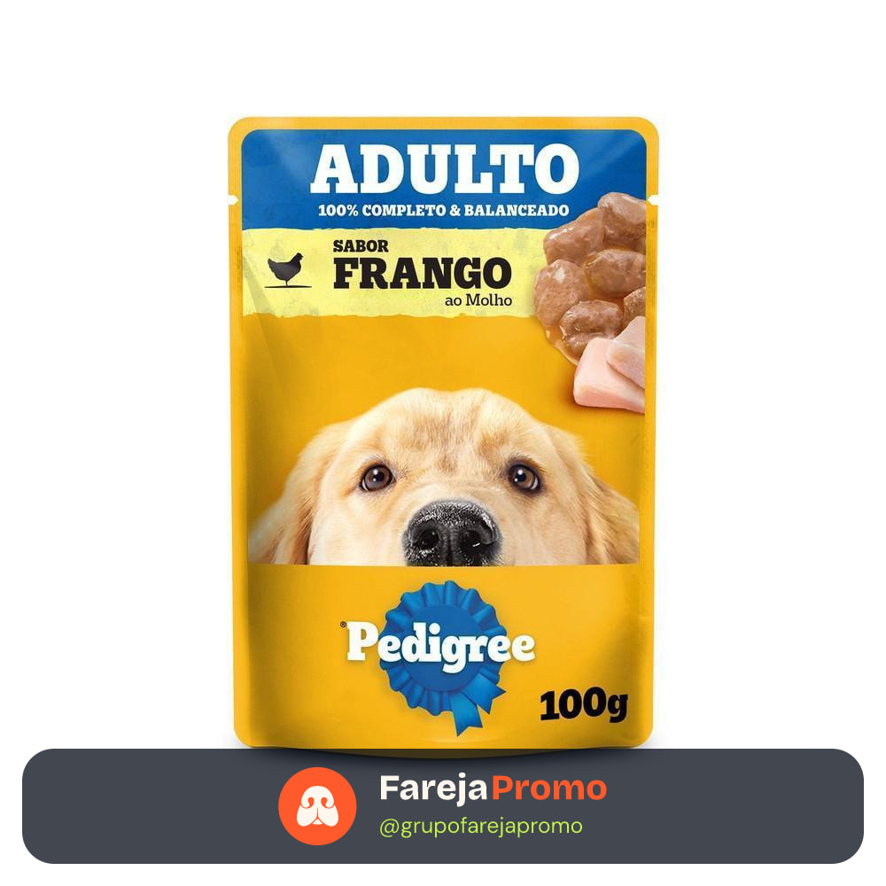 Ração Úmida Sachê Frango ao Molho 100g para Cães Adultos Pedigree