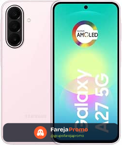 Celular Galaxy A27 5G 128GB, câmera tripla de 50MP - Rosa