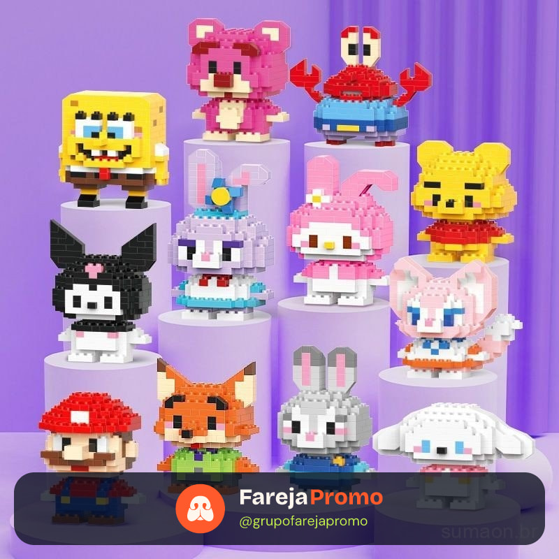 Blocos de Montagem Mini Peças Personagens de Anime Brinquedo Educativo Presente Infantil