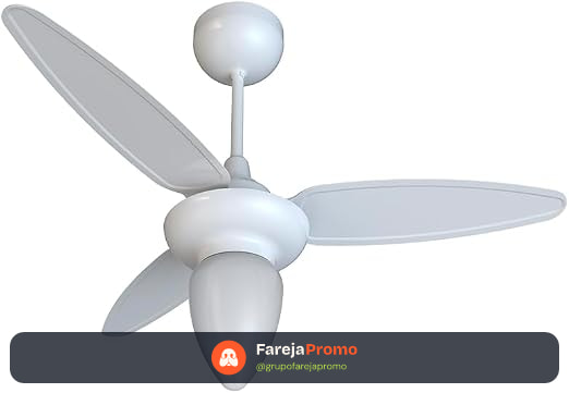 Ventisol Ventilador de teto wind br 3p inj branco c/r inverter bivolt