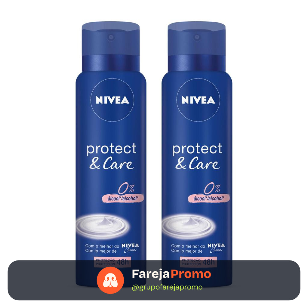 Pack Desodorante Antitranspirante Aerossol 48h Nivea Protect & Care 2 Unidades 150ml