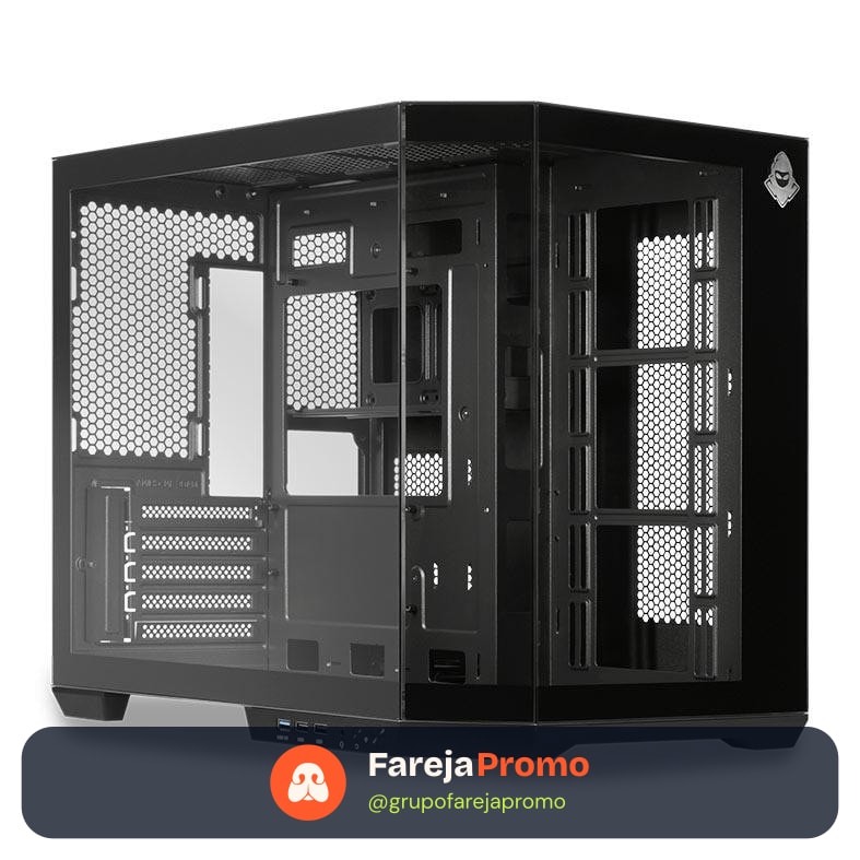 Gabinete Gamer Aquário Mancer CV700L, Mid Tower, Lateral De Vidro, Preto, MCR-CV700L-BK