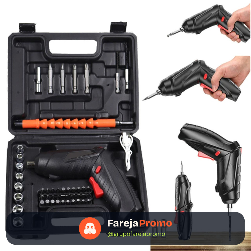 Kit Parafusadeira Doméstica com maleta Leve Portátil USB Recarregável-YUMI