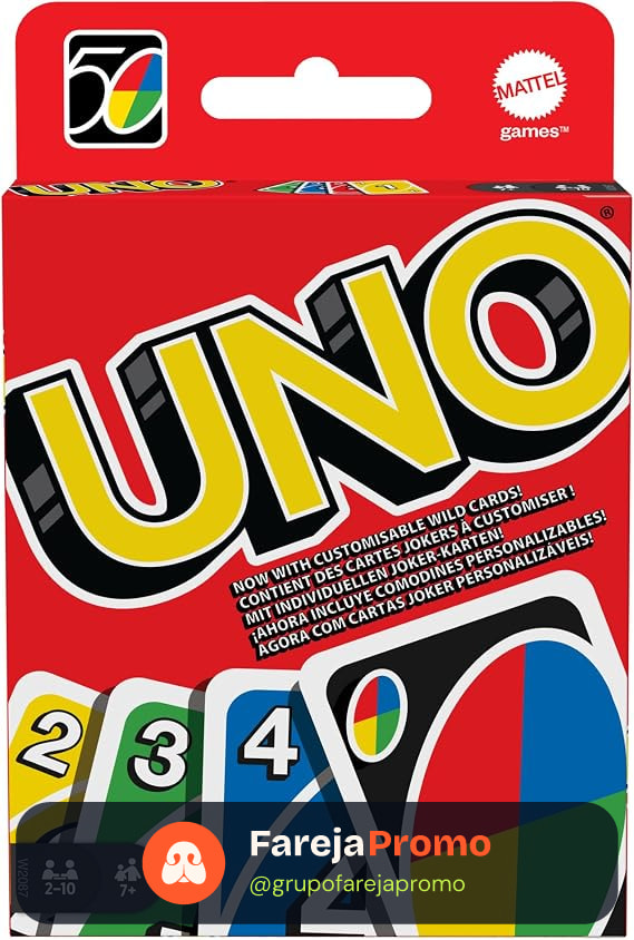 Jogo De Cartas UNO Clássico Mattel Com 108 Cartas 7 Anos Ou Mais