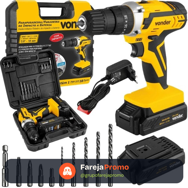 Parafusadeira De Impacto 2 Bat e Maleta 20V PFV238I Vonder