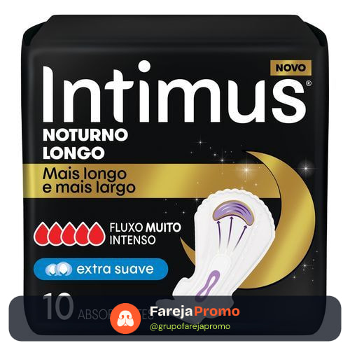 Absorvente Intimus Noturno Longo Extra Suave Com Abas 10 un