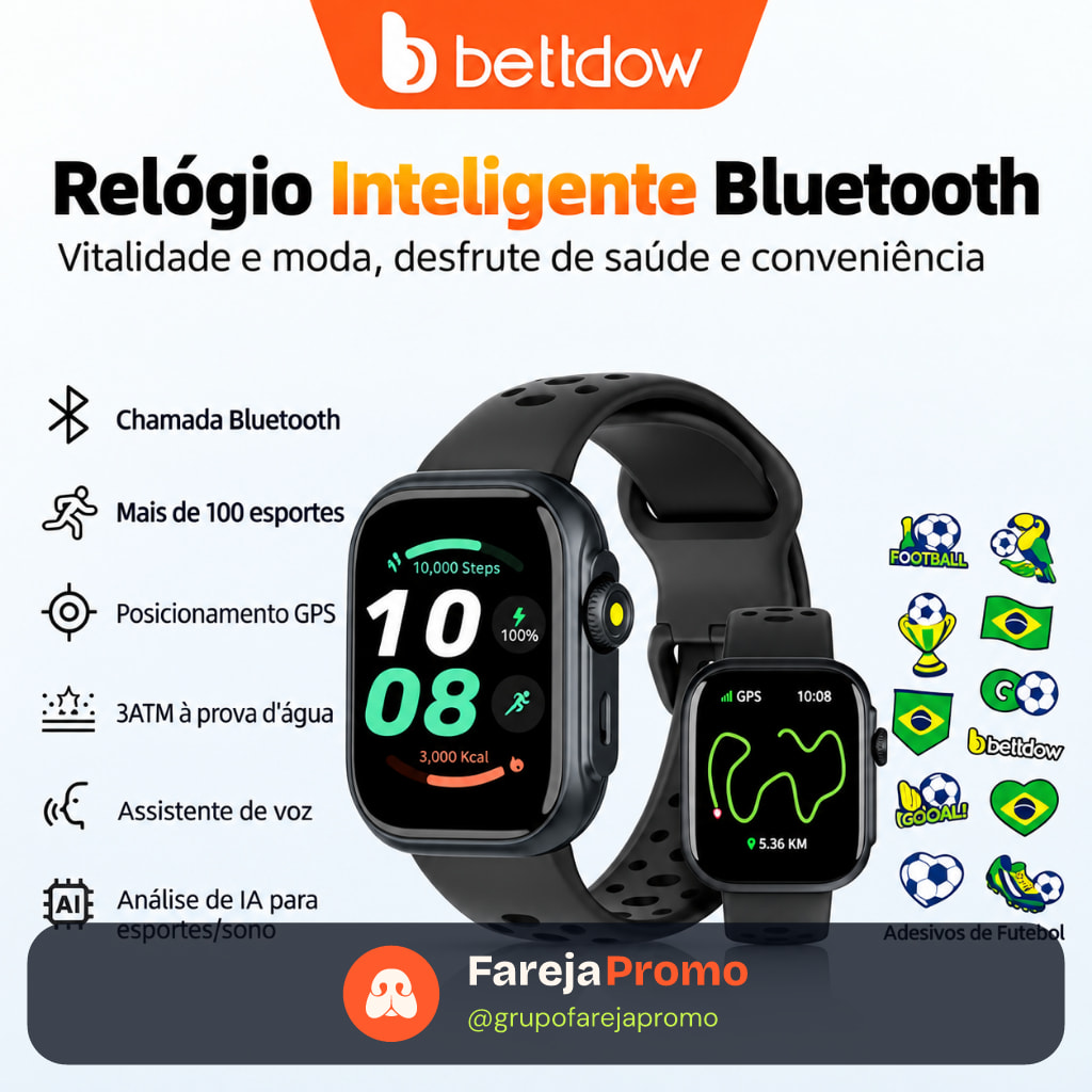 BETTDOW kriki Ai modelo GPS + smartwatch Alexa com mais de 100 modos desportivos, à prova de água 3ATM