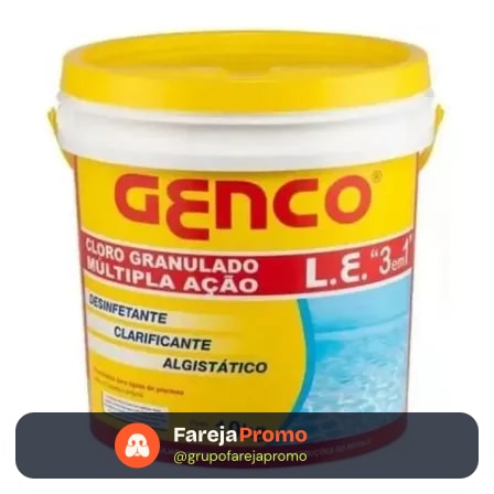 Genco 3 Em 1 Múltipla Ação Balde 10kg Cloro Para Piscina 4 Níveis De Dosagem