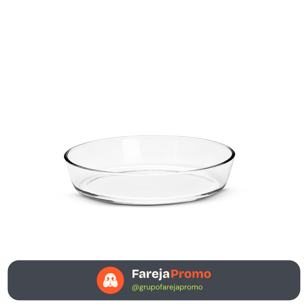 Travessa Assadeira vidro oval 1,5L refratário forno freezer marinex temperado Lasanheira