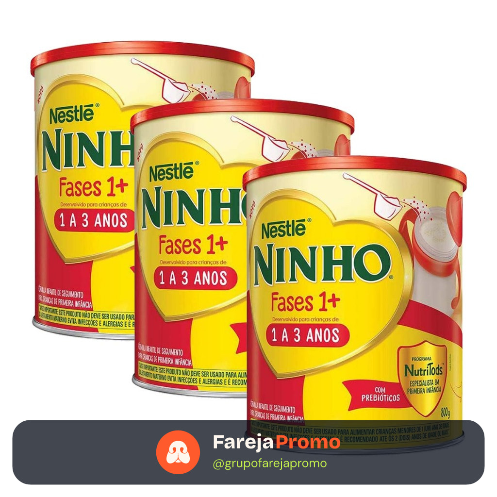Kit 3 unidades - Composto Lácteo Nestlé Ninho Fases 1+ 800g