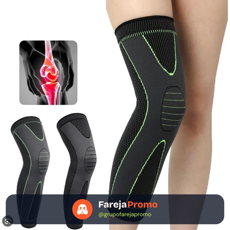 Kit 2 Meia Joelheira De Compressão Térmica Circulação Esportiva Ortopedica Fitness
