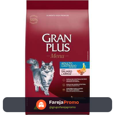 Ração Granplus Gato Castrado Salmão e Arroz 10,1 kg