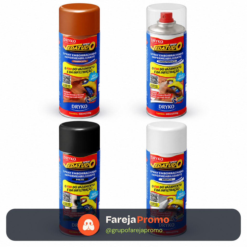 Spray Vedatudo 400ml Impermeabilizante Emborrachado Dryko