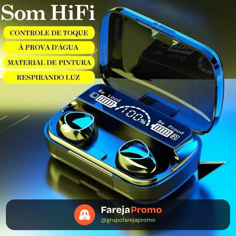 M10 Bluetooth 5.1 Fones de ouvido sem fio TWS estéreo com carregador Power Bank