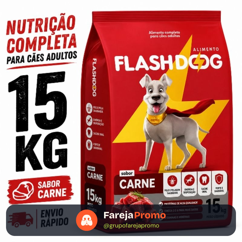 Flashdog Ração para Cães Adultos 15 kg – Nutrição Completa e Econômica