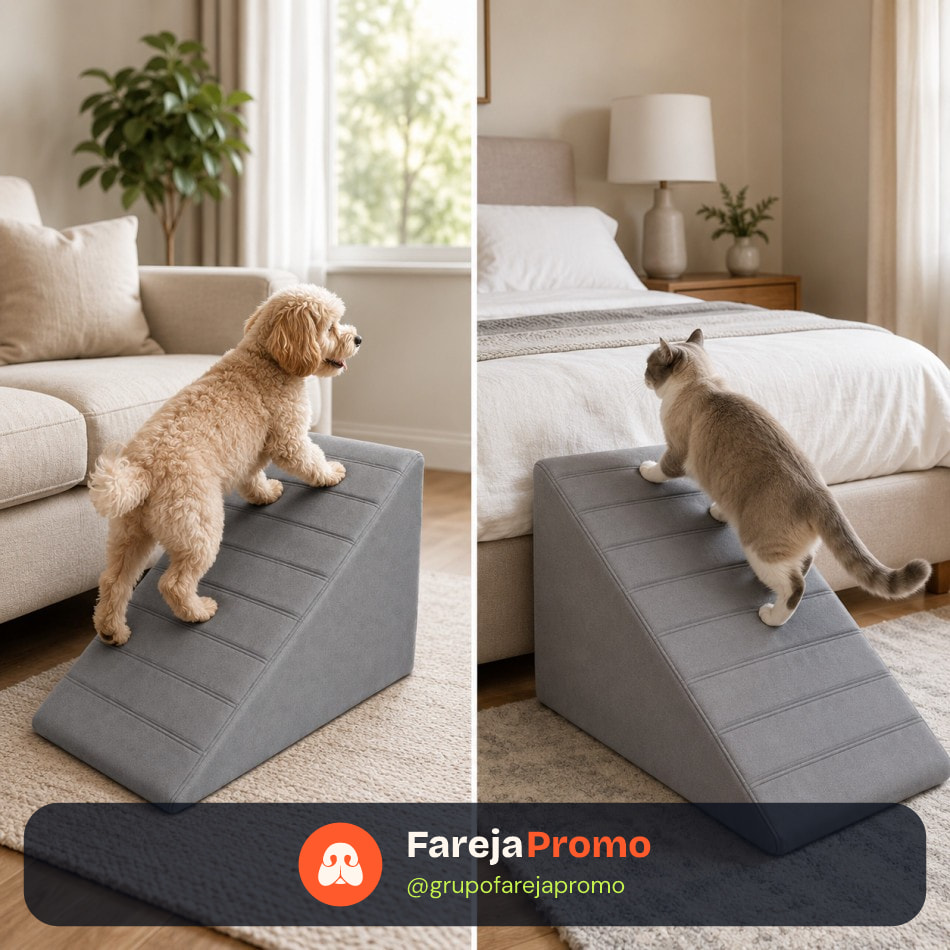 Rampinha Escadinha Escada Para Pet Cachorro Gato Animais De Estimação Ração Golden Brinquedo Pet - GF Moveis