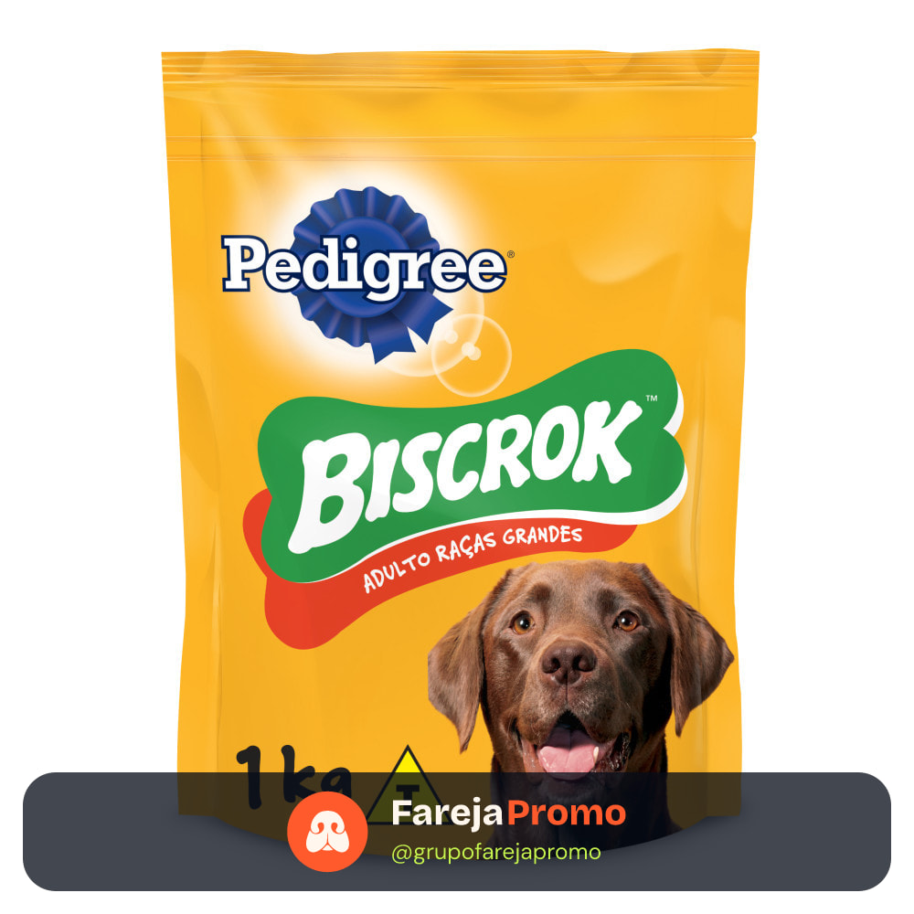 Biscoito Biscrok Para Cães Adultos Raças Grandes Pedigree 1Kg