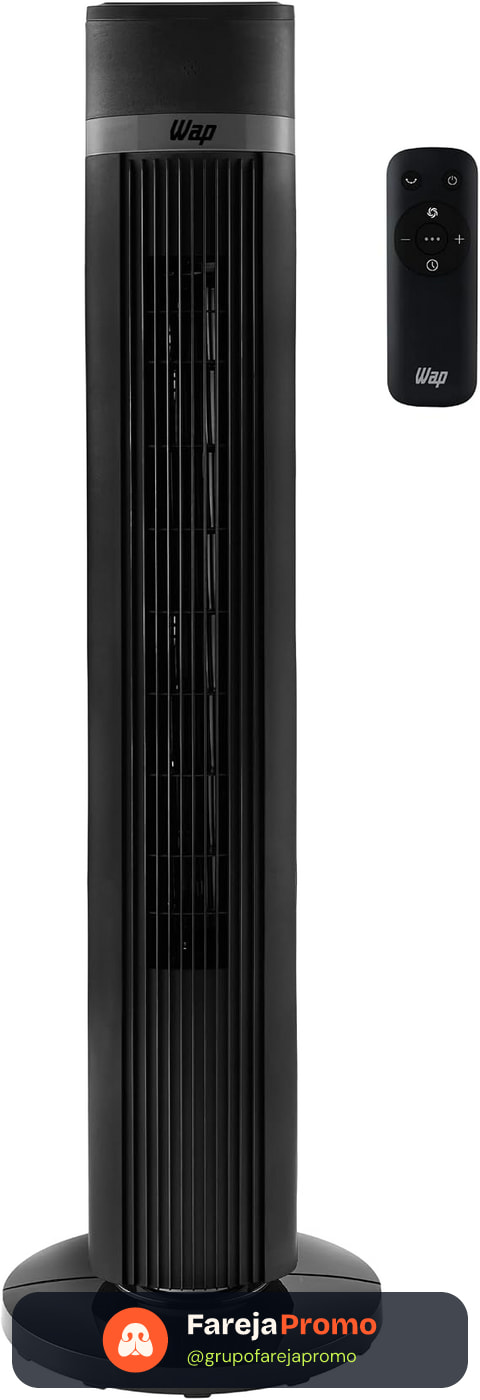 WAP Ventilador de Torre AIR SILENCE com 4 Ní­veis de Velocidade, Time de até 15 Horas e Desligamento Automático 127V