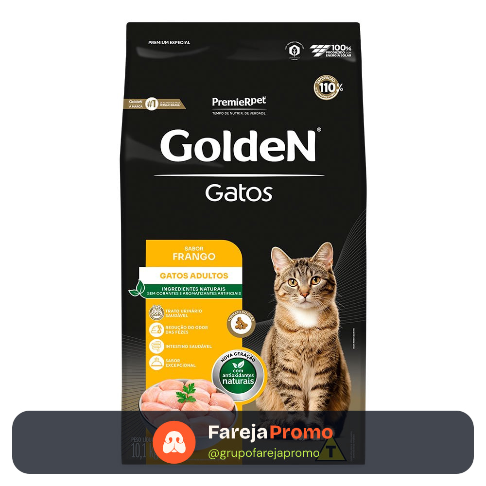 Ração Golden Para Gatos Adultos Sabor Frango 10,1kg
