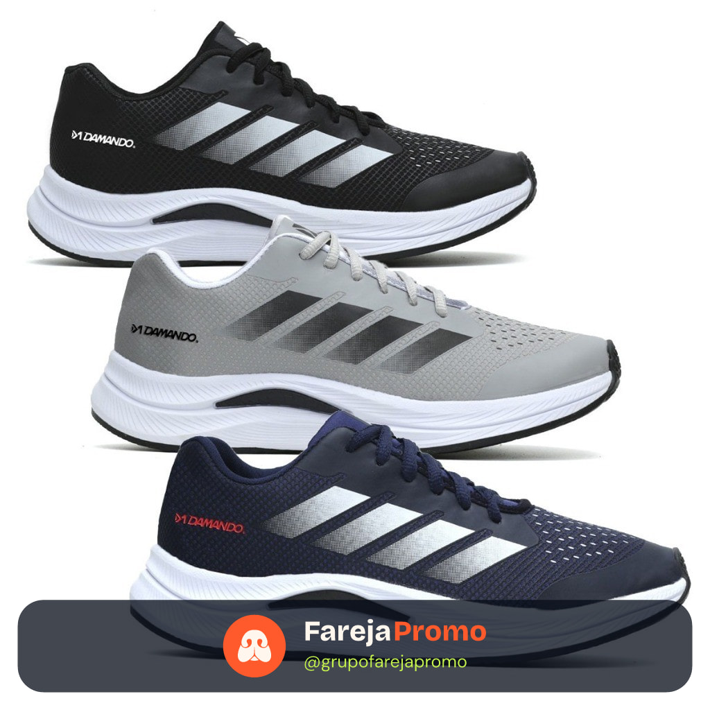 Kit 3 Pares Tênis Masculino Leve Confortável Cross Fit Lazer Corrida Caminhada