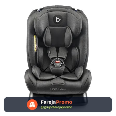 Cadeirinha Infantil Para Carro Litet Mass 0-36kg Preta - Bb456 Liso Preto